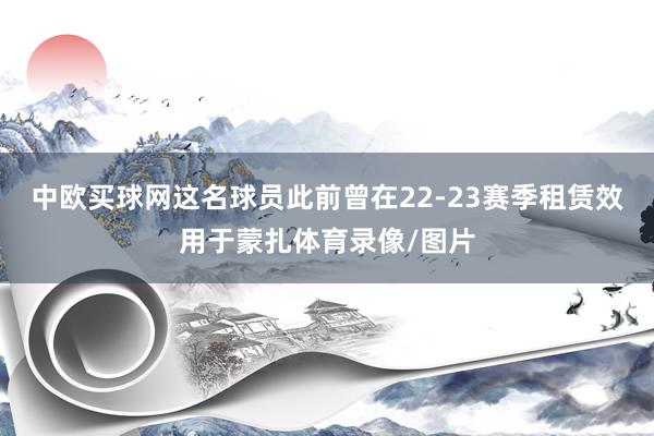 中欧买球网这名球员此前曾在22-23赛季租赁效用于蒙扎体育录像/图片