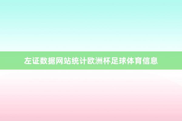 左证数据网站统计欧洲杯足球体育信息