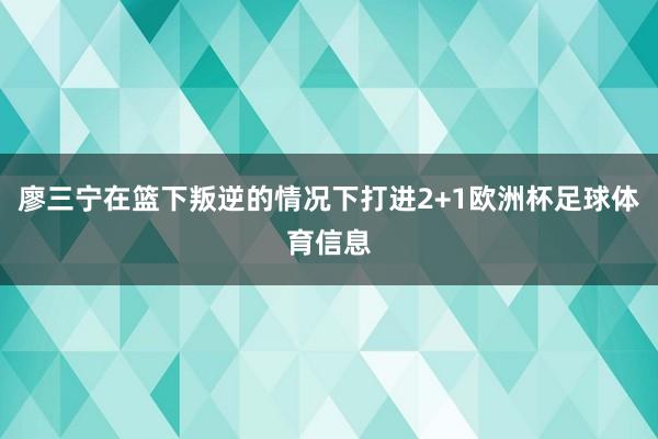 廖三宁在篮下叛逆的情况下打进2+1欧洲杯足球体育信息