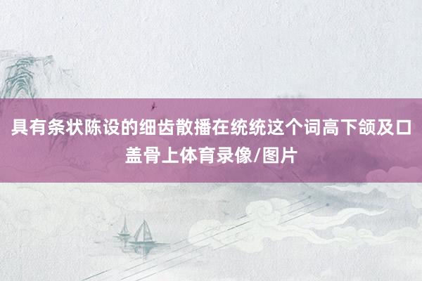 具有条状陈设的细齿散播在统统这个词高下颌及口盖骨上体育录像/图片